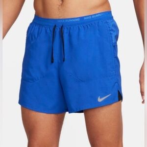 Nike Men's Dri-FIT Stride 5" Brief-Lined Running Shorts in Game Royal blue